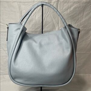 Borse in Pelle - Elegant light blue Leather Hobo Bag